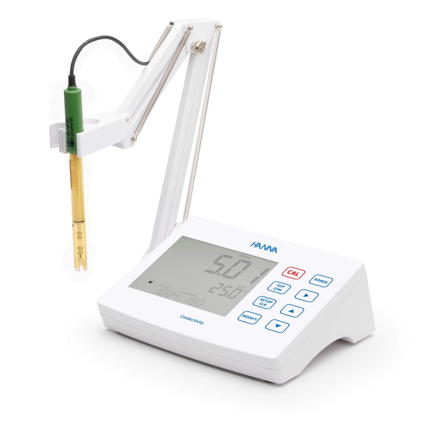 Medidor de CE de Mesa con Sonda y Soporte Modelo HI2630-01 115V Hanna Instruments