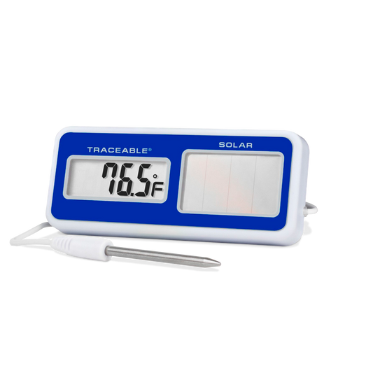 Termómetro Digital con Panel Solar y Sonda de -50 a 70 °C Traceable Control Company 4123