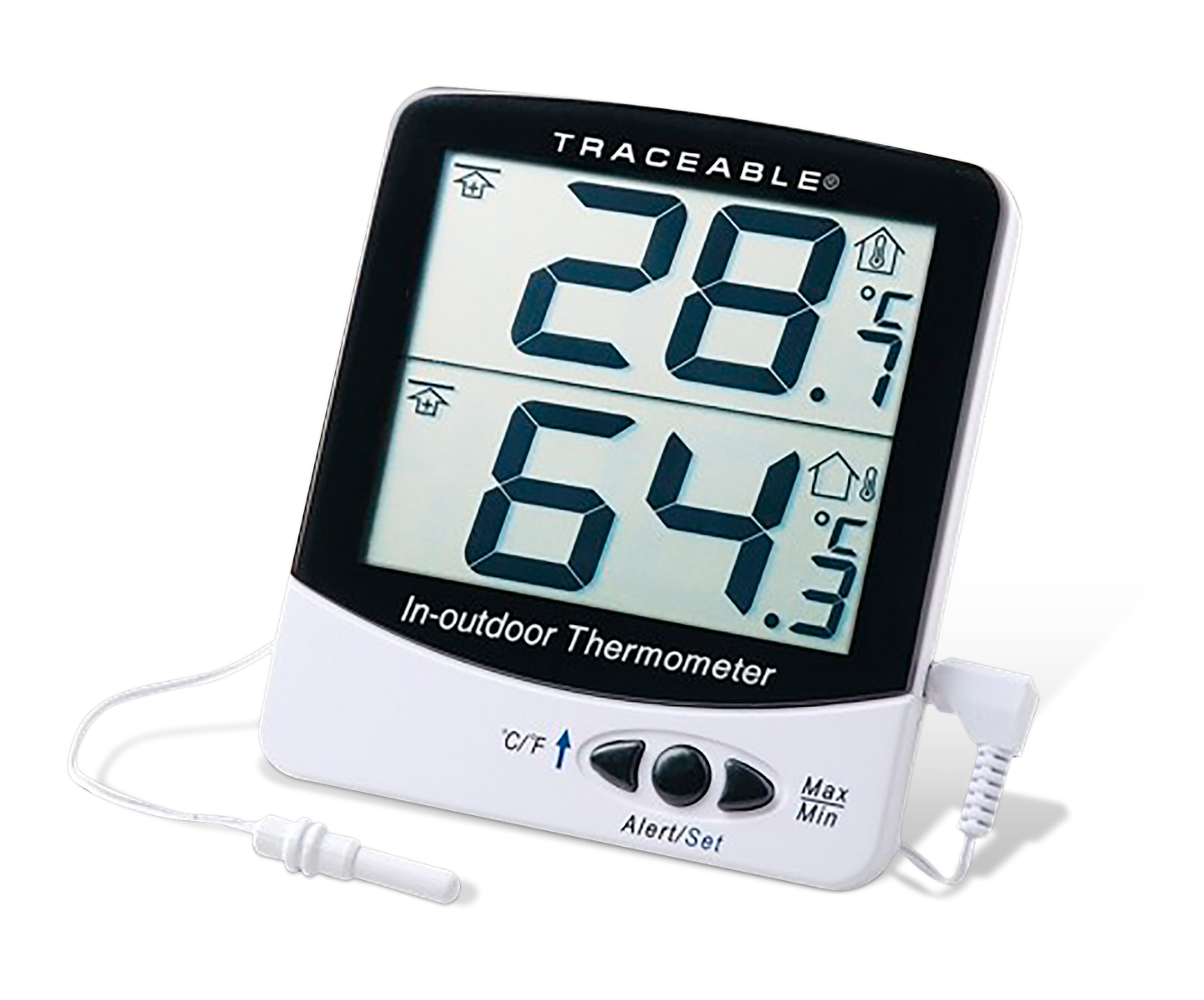 Termómetro Digital Números Grandes In/Out con Sonda 50-70ºC Traceable Control Company  4126