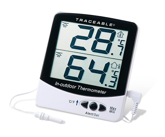 Termómetro Digital Números Grandes In/Out con Sonda 50-70ºC Traceable Control Company  4126