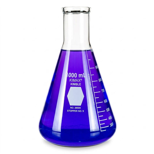 Matraz Erlenmeyer de Vidrio de 500 mL Boca Angosta Kimax 26500-500