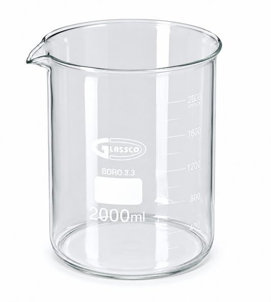 Vaso de Precipitado Forma Baja de 600 mL de Vidrio de Laboratorio Glassco